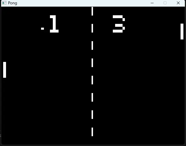 Screenshot of Pong game